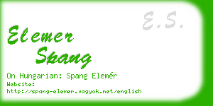 elemer spang business card